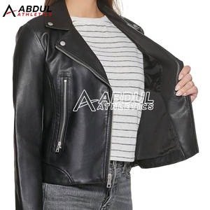 Chaqueta de Cuero para Mujer al por Mayor, Chaqueta de Cuero PU de Moda para Mujer, Chaqueta de Cuero de Alta Calidad - Product Image 3