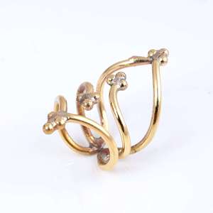 Market Favorite <b>Boho</b> Tribal Brass <b>Ring</b> for Women Antique Finish Chevron Beaded Open Band Geometric Jewelry for Wholesale OEM ODM - Product Image 2