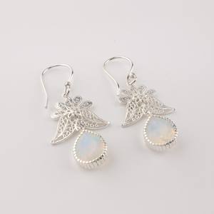 Boucles d'oreilles en argent sterling avec opale laiteuse, or, 925, certifiées IGI, opale blanche, bijoux élégants, cadeau pour femme, anniversaire, fête - Product Image 6