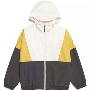 แจ็กเก็ตกันลมน้ำหนักเบาของผู้ชายเสื้อซิปบล็อกสีตัดกันเสื้อกันลมใส่วิ่งลำลองแบบกำหนดเอง - Product Image 1