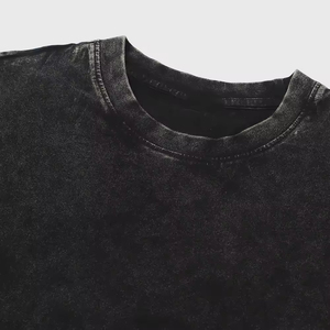 T-shirt pour homme délavé à l'acide coupe ample à manches courtes 100% coton tricoté Logo personnalisé OEM Haut de sport décontracté - Product Image 6