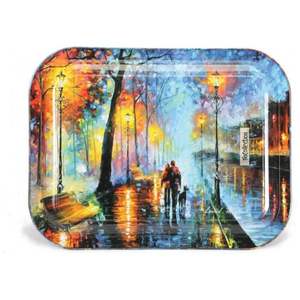 Bandeja decorativa de Venecia de 233x307mm de Afremov, plato Rectangular de Metal para servir con perla de madera para servir comida, estilo árabe - Product Image 2