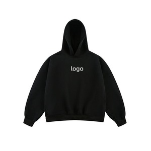 เสื้อฮู้ดดี้ทรงบ็อกซี่แบบครอป ผ้าฝรั่งเศสเทอร์รี่ คุณภาพสูง ทรงโอเวอร์ไซส์ ไหล่ตก ปักโลโก้ตามสั่ง ผ้าฝ้าย 100% สำหรับผู้ชาย - Product Image 3