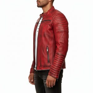 Veste en cuir de vachette personnalisée pour homme, fourrure sur peau, veste de motard de cow-boy, veste d'hiver, prête à être expédiée - Product Image 2