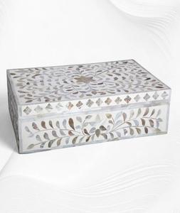 Artisanat Os Incrustation Résine MDF Bijoux Boîte De Rangement Décoratif Artisan Organisateur Modèle Motif pour Anneaux Boucles D'oreilles Souvenirs - Product Image 2