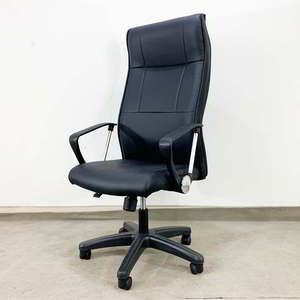 เก้าอี้สำนักงาน HOM1033-02 แบบพนักพิงสูง ปรับระดับได้ หมุนได้ พร้อมที่วางแขนเหล็กชุบโครเมียม สำหรับใช้ในโรงงานหรือห้องนอน สีดำ - Product Image 5