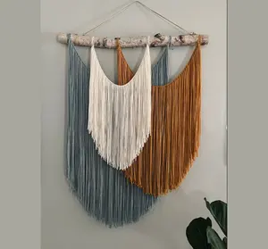 Cotton Knitted Kids Room Macrame Rainbow Wall Hanging Handmade Macrame Wall Hangings For Home Decor