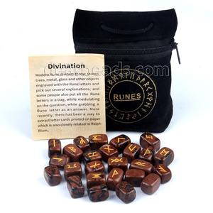 Set di 26 Rune per Divinazione e Meditazione, <span class=keywords><strong>Pietre</strong></span> Curative in Cristallo Naturale con Rune Incise, Include Confezione - Product Image 4