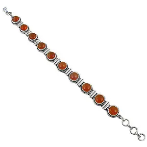 925 Silver Carnelian <b>Bracelet</b> for Women <b>Gold</b> & <b>Rose</b> <b>Gold</b> Plated Trendy Gemstone Jewelry for Weddings & Gifts - Product Image 1
