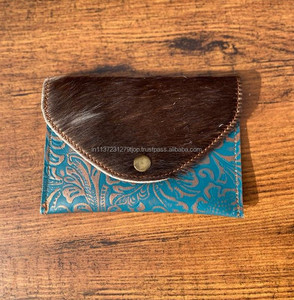 Monedero Rectangular de Piel de Cuero en Relieve para Mujer, Tarjetero de Color Real Hecho a Mano, Bonito y Pequeño - Product Image 3