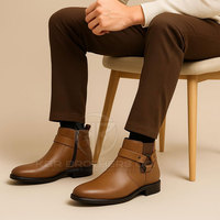 Chaussures en cuir de veau souple pour hommes Botte en cuir formelle légère et confortable Design Chaussures en cuir de veau à la mode