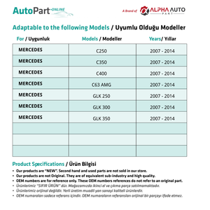Poignée en nickel brillant droite et gauche pour Mercedes GLK, Classe C (expédition du fabricant turc) Code produit: DH2202-2 - Product Image 2