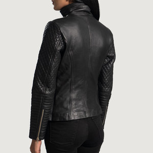 Veste en cuir pour femmes de qualité supérieure avec capuche coupe-vent détachable à col montant Design tricoté respirant pour la saison automne hiver - Product Image 5