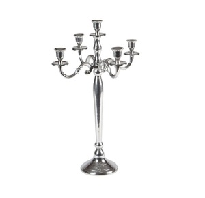 Candélabres antiques en relief à 5 bras en argent, support de bougie en métal, chandelier de fête, candélabres en métal de haute qualité 2023 - Product Image 2