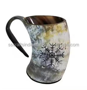 Taza de cuerno de estilo vikingo artesanal Premium, recipiente para beber auténtico, Ideal para cerveza Ale Mead para entusiastas medievales - Product Image 4