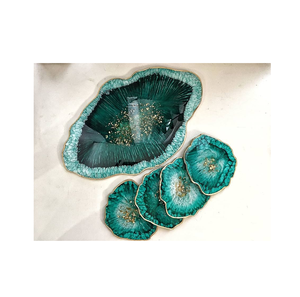 Posavasos de resina epoxi único, diseño y bandeja, posavasos de resina epoxi para café, té, bebida, producto a la venta - Product Image 1