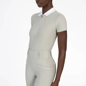 Chemise d'équitation pour femmes, performance, légère, manches courtes, respirante, tissu extensible, couche de base pour l'équitation, service OEM - Product Image 1