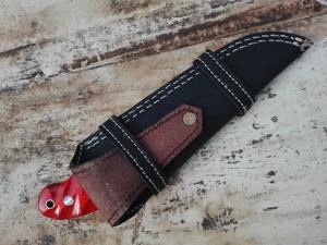 Cuchillo desollador de acero al carbono personalizado hecho a mano, mango de madera pakka y Funda de cuero compatible con OEM - Product Image 5