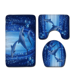 Ensemble de tapis de bain imprimés sur mesure pour salle de bain, tapis antidérapant pour douche, rideau de douche - Product Image 5