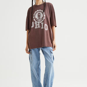 Nuevas camisetas y tops informales para mujer 100% algodón orgánico liso colorido diseño personalizado logotipo impreso marca - Product Image 1