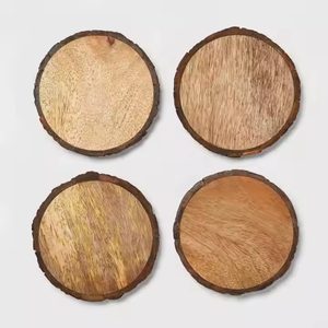 Sous-verres en bois multicolores faits à la main Sous-verres en bois de noyer Sous-verres à boisson Crescent Crafts par Crescent Crafts - Product Image 3