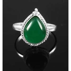 Por encargo 925 plata esterlina verde ónix forma de corazón anillo de lujo hecho a mano boda fiesta joyería mujeres nueva llegada regalo personalizado - Product Image 6