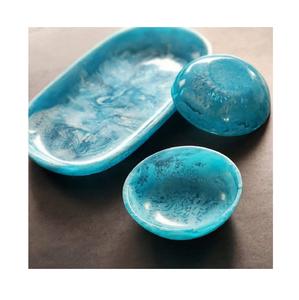 Frutero artístico de resina hecho a mano con efecto mármol brillante, diseño moderno y elegante, perfecto para la mesa del comedor o el hogar - Product Image 2