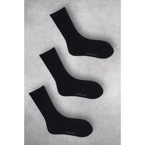 ELANOR Women's Organic Cotton Crew <b>Socks</b> 3-Pack-<b>Black</b> Breathable Anti-Slip Winter Design - Product Image 5