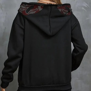 Fashion Punk <b>Gothic</b> Grunge Rhinestones Teeth Zip up Hoodies Long Sleeve Coat <b>Man</b> Hoodi Sweatshirt <b>Jacket</b> Streetwear - Product Image 6