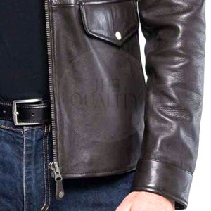 Chaqueta de cuero transpirable para hombre, ecológica, cálida, de invierno, con cuello levantado y logotipo frontal, estilo informal, precio razonable - Product Image 5