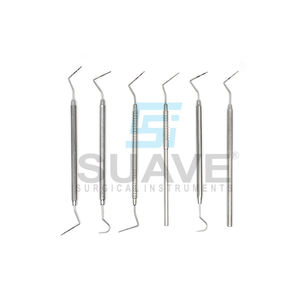 เครื่องมือผ่าตัดหัวตรวจทันตกรรมแบบตรงและโค้งใช้ซ้ำได้เครื่องมือทันตกรรมแบบแมนนวลทำจากสแตนเลส - Product Image 1