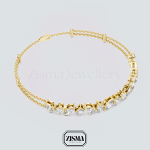 Esmeralda pera Marquesa ovalada laboratorio cultivado diamante pulsera VVS EF Color 9K 10K 14K 18K oro mujeres joyería fina pulsera de tenis de lujo - Product Image 2