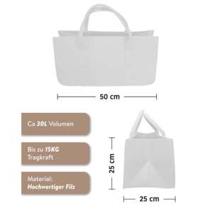 Bolsa de Fieltro Blanca para Leña, Organizador de Ropa para Sala de Estar, Bolsa de Transporte - Product Image 2