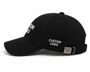 Gorra de Béisbol Negra con Logotipo Personalizado, Bordado 3D en el Panel Frontal, Patrón de Letras, Correa Ajustable, Estilo Dad Hat para Promoción de Marca - Product Image 1