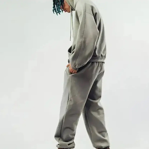 Chándal Vintage Personalizado de Tela Gruesa con Parches, Lavado Ácido, Bordado, Diseño Desgastado con Logotipo para Hombre - Product Image 4