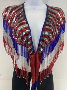 Fancy Beaded <b>Cape</b> for Adults for Club and Party Wear Handmade Preppy Style Unique High Fashion Club for Girls and <b>Women</b> - Product Image 1