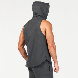 เสื้อฮู้ดแขนกุดผู้ชายทรงลำลองมีสไตล์สำหรับออกกำลังกายในยิมแฟชั่นชุดกีฬาแนวสตรีทนุ่มทันสมัยน้ำหนักเบาไซส์ใหญ่ - Product Image 6