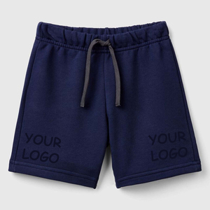 Enfants bleu marine Shorts Logo personnalisé conception doux coton cordon taille été bas garçons filles décontracté tenue de tous les jours - Product Image 1