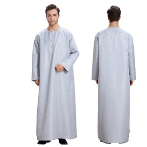 Qualité supérieure Nouveau design Décontracté Musulman Arabe o cou Manches amples Robe Manches longues Thobe Vente en gros Jubba Pour Hommes teinté en blanc - Product Image 1