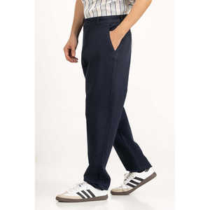 Pantalon Oxford Business Casual Coupe Droite Taille Moyenne Tailles XL et 3XL Lavage Coloré Boutons et Fermetures Éclair Décoratifs Léger - Product Image 2