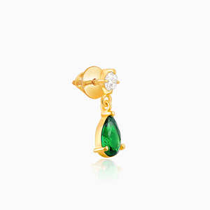 Pendientes colgantes de moda Enigma verde dorado - Product Image 5