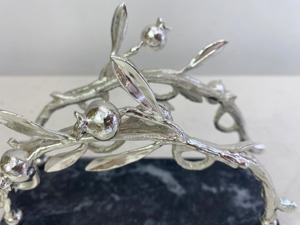 Artistic Pomegranate Design Curved <b>Napkin</b> Holder with Marble Base Perfect for Home Decor Party Hosting and Gifting Purpose Idea - Product Image 4