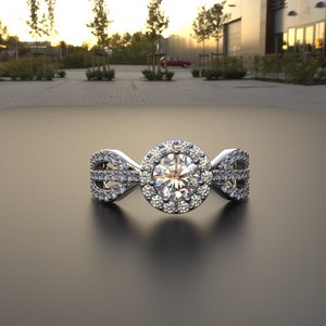 Sterling <b>Silver</b> 0.50 Carat <b>Solitaire</b> Halo <b>Ring</b> For Girls &amp; Women - Product Image 6