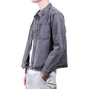 แจ็กเก็ตผ้ายีนส์ของผู้ชายแจ็กเก็ตผู้ชายแขนยาวผ้าคอตตอนผลิตตามสั่ง - Product Image 3