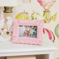 Cadre photo en osier personnalisé décor de chambre cadre photo esthétique en rotin fait main cadeau de noël OEM ODM accepté du Vietnam