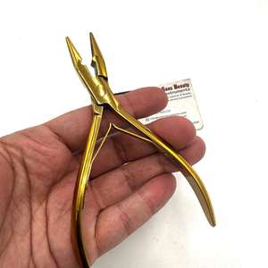 Pince à micro-perles en acier inoxydable, logo personnalisé, plaqué or, pince à extensions de cheveux, service OEM - Product Image 6