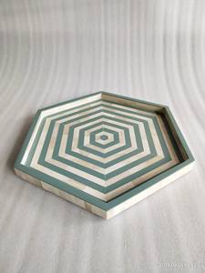 Bandeja de incrustaciones de hueso elegante y de moda para el hogar Bandeja de madera ecológica con diseño de incrustaciones de hueso elegante Gran valor para cualquier espacio - Product Image 3