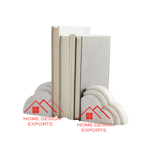 Serre-livres décoratifs en marbre blanc en forme de Dom pour la décoration de table de la maison et du bureau serre-livres avec finition en marbre naturel - Product Image 4