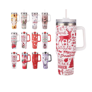 <span class=keywords><strong>K21</strong></span> Nouveau Joyeux Noël Motif Voiture Tasse Gobelets 40oz En Acier Inoxydable Noël Bonhomme De Neige Flocon De Neige Arbre Tasses À Café pour Cadeaux - Product Image 1