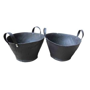 Seau de pneu en caoutchouc recyclé fait à la main, fini noir, grand Pot de fleur et jardinière, produit indien Top des ventes - Product Image 6